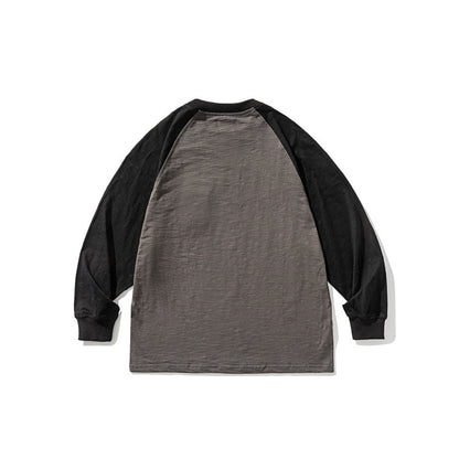 Unisex Casual Raglan Long Sleeve with Contrast Sleeves and Patch Pocket Shop Velvia