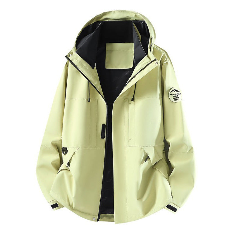 Men's Technical Softshell Hooded Jacket with concealed front zipper and multifunction pockets Shop Velvia