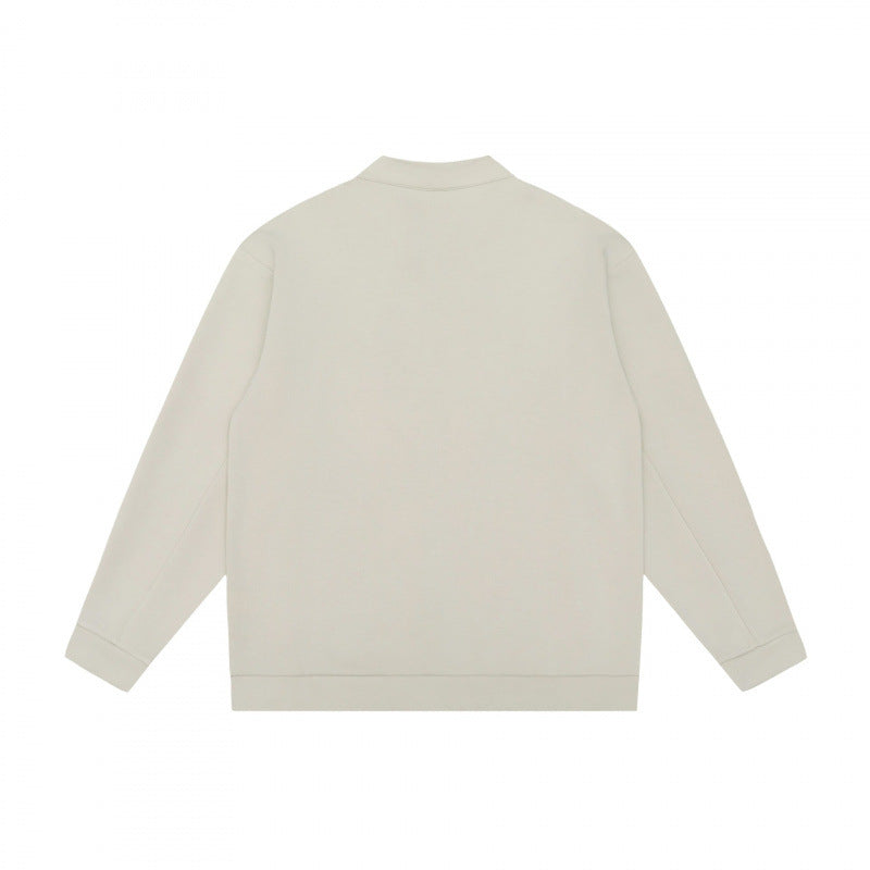 Unisex Minimalistic Oversized Zip Jacket with Stand Collar and Concealed Zipper Pockets Shop Velvia