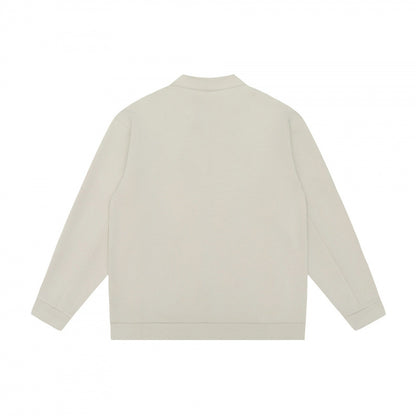 Unisex Minimalistic Oversized Zip Jacket with Stand Collar and Concealed Zipper Pockets Shop Velvia