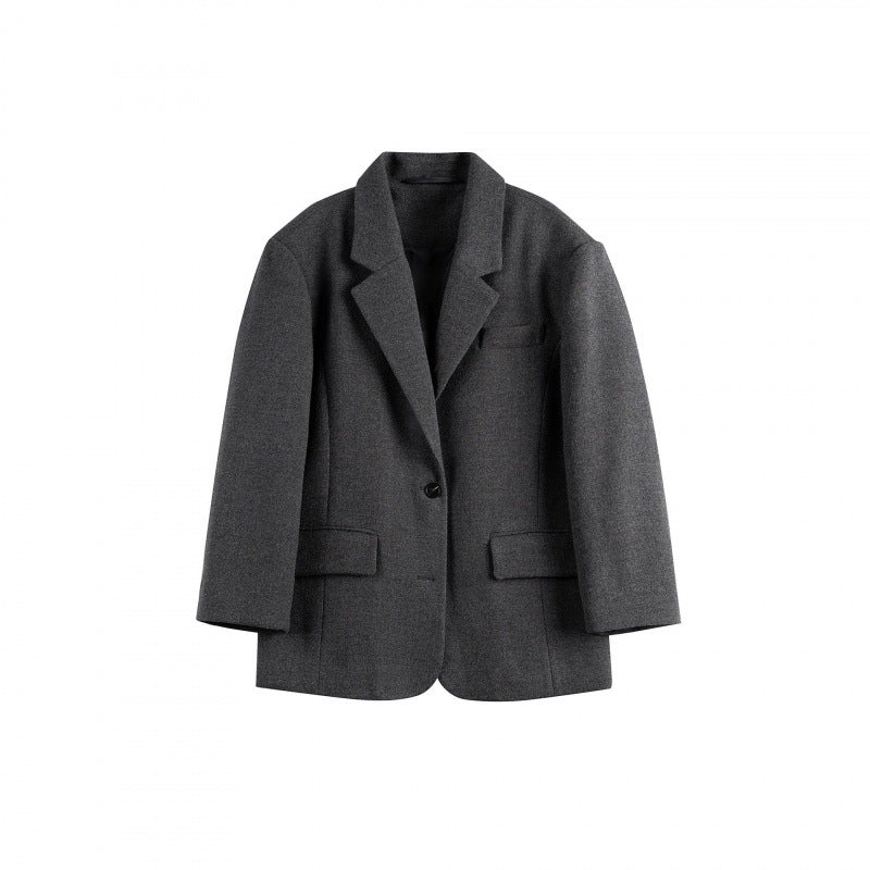 Women's Oversize Blazer in Boxy Cut with Lapel Collar and Flap Pockets Shop Velvia