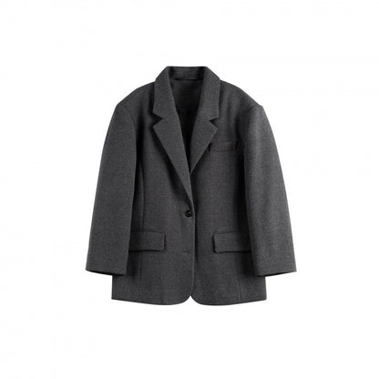Women's Oversize Blazer in Boxy Cut with Lapel Collar and Flap Pockets Shop Velvia