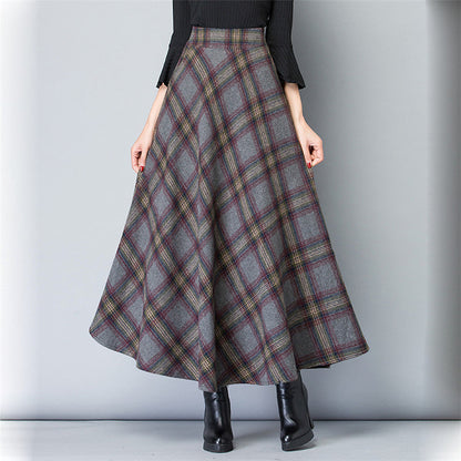 Women's ankle-length checkered skirt made of high-quality wool blend Shop Velvia