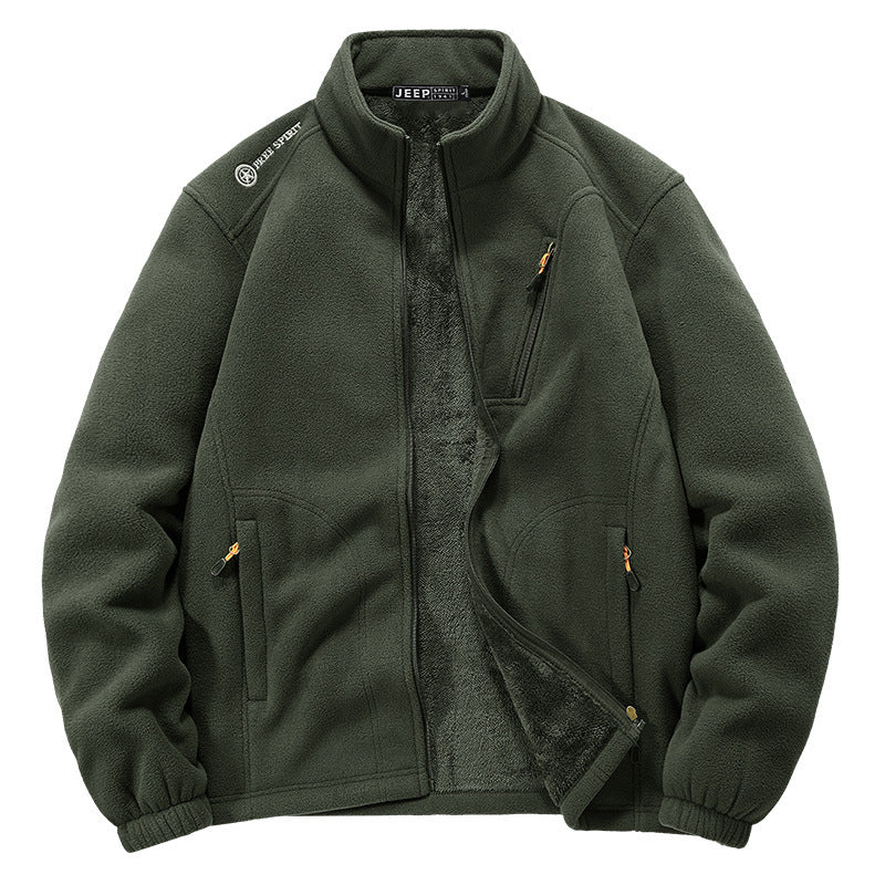 Men's thermal fleece jacket with Sherpa lining, stand-up collar and zippered pockets Shop Velvia