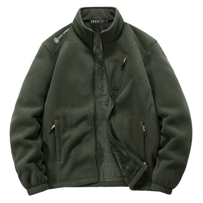 Men's thermal fleece jacket with Sherpa lining, stand-up collar and zippered pockets Shop Velvia
