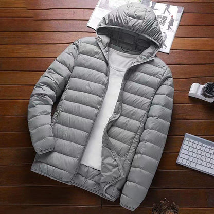 Men's nan ultra-light hooded quilted jacket with packing function and windproof shell Shop Velvia