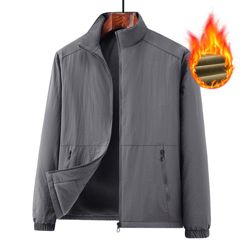 Men's lightweight windproof fleece jacket with stand-up collar and zip pockets Shop Velvia