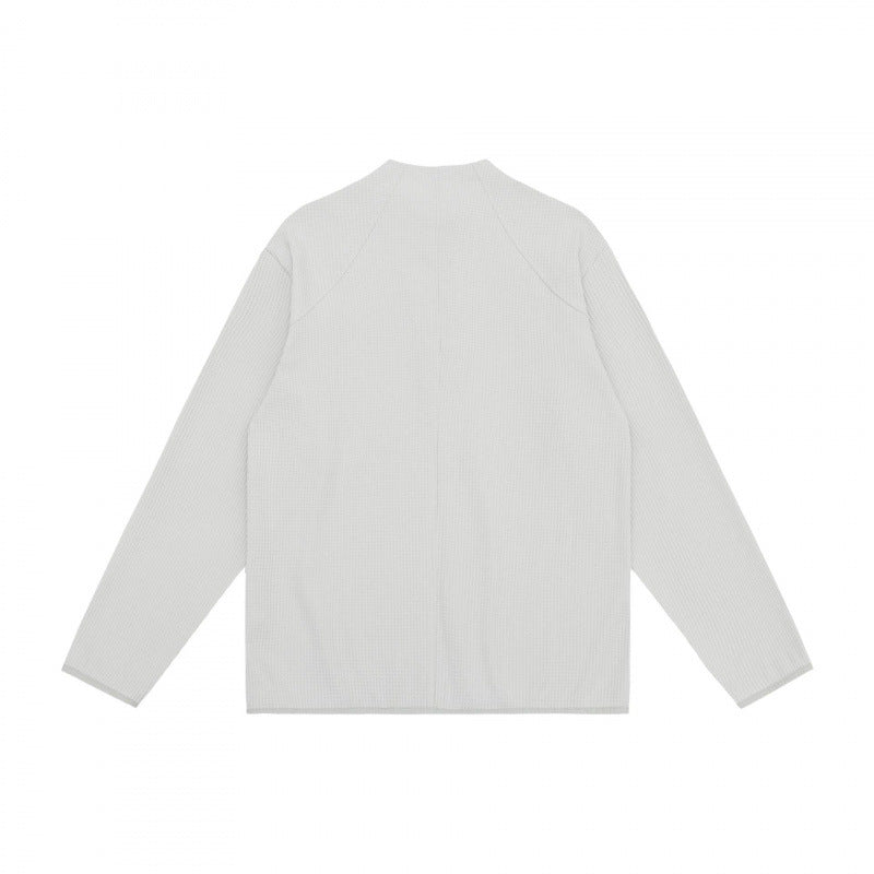 Unisex Waffle Knit Half-Zip Pullover with Raglan Sleeves Shop Velvia