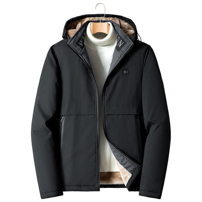 Men's transitional jacket with teddy lining, windproof outer shell and hood Shop Velvia