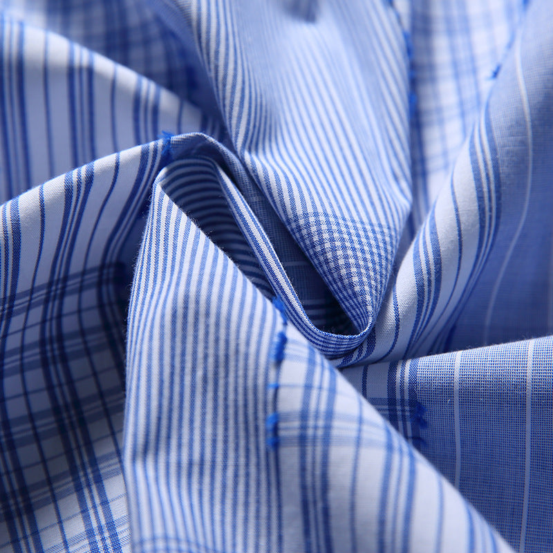 [Unisex] Oversize shirt in patchwork stripe mix with breast pocket and rounded hem Shop Velvia