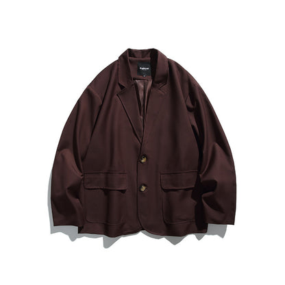 Men's Oversize Blazer in Boxy Cut with Flap Pockets and Light Padding Shop Velvia