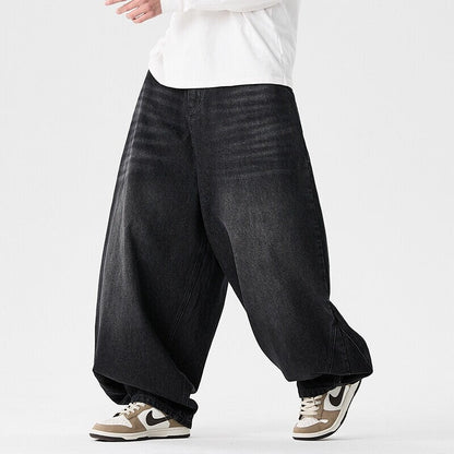 Men's extra-wide baggy jeans with a low crotch, relaxed low-crotch cut, and wide hem Shop Velvia