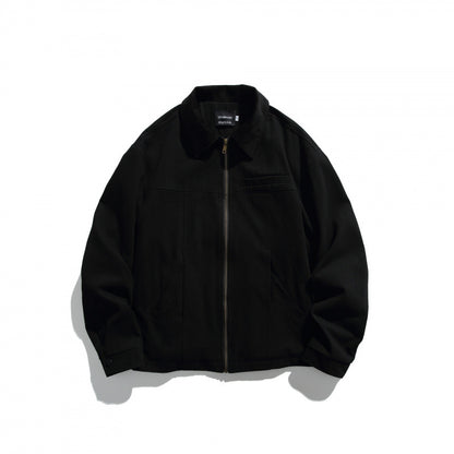 Unisex Short-cut Overshirt Jacket with Cord Collar, Chest Pocket and Precise Seam Details Shop Velvia