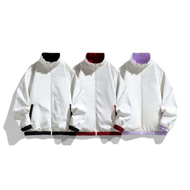 Ladies Lightweight Oversized Training Jacket with Stand-Up Collar, Contrast Stripes and Elastic Hem Shop Velvia