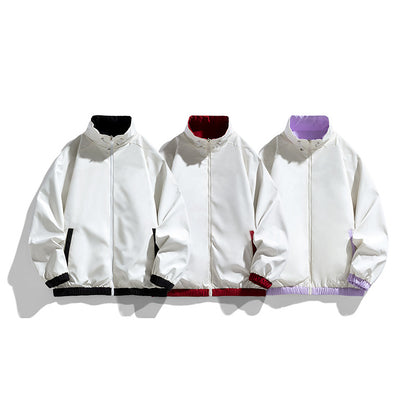 Ladies Lightweight Oversized Training Jacket with Stand-Up Collar, Contrast Stripes and Elastic Hem Shop Velvia