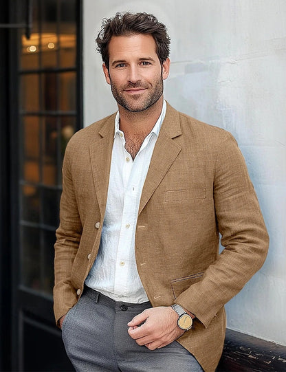 Men's Casual Linen Blazer Shop Velvia