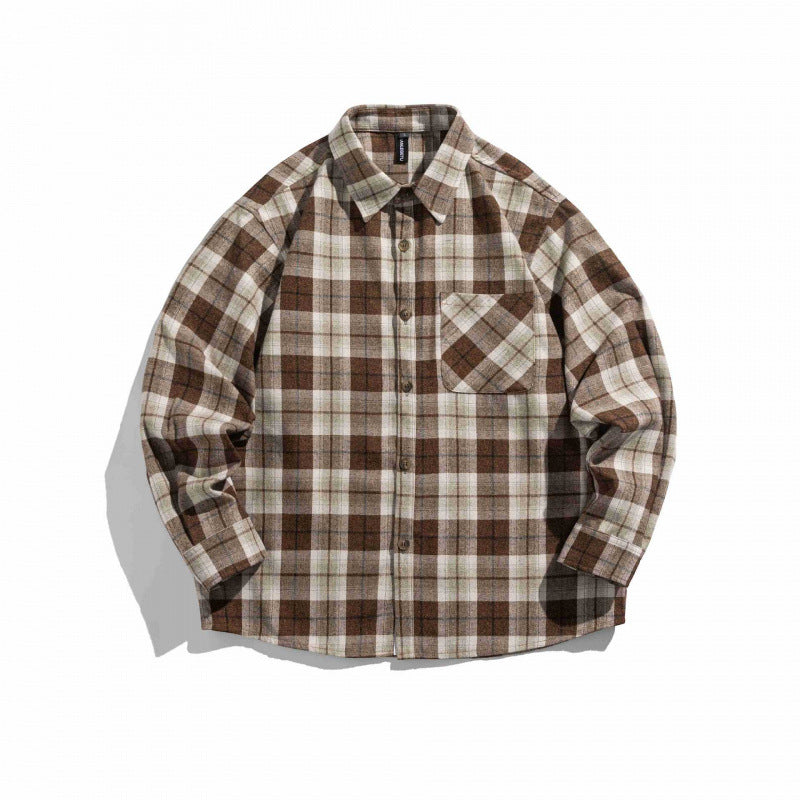 Unisex Boxy Checkered Flannel Shirt Jacket with Patch Chest Pocket and Soft Cotton Feel Shop Velvia