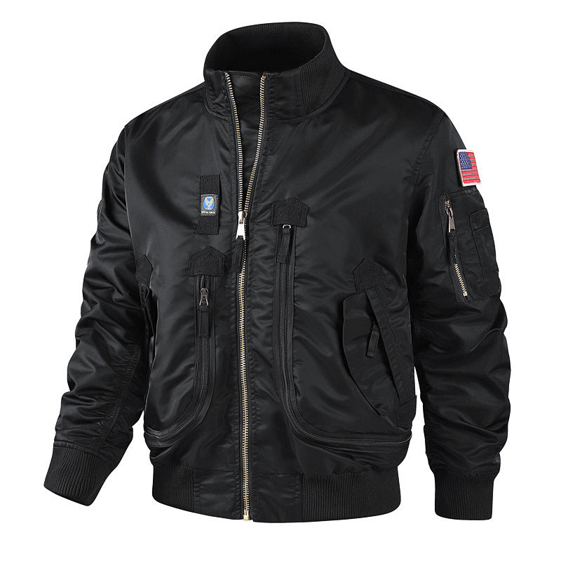 Men's bomber jacket pilot style lightly padded with two-way zipper and arm pocket Shop Velvia