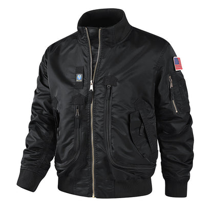 Men's bomber jacket pilot style lightly padded with two-way zipper and arm pocket Shop Velvia