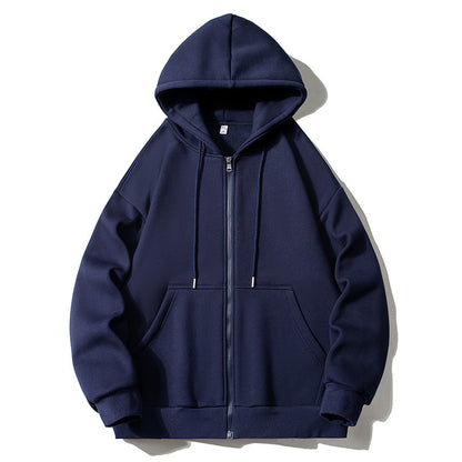 Men's hoodie zip-up jacket with full zip, oversized fit, and raglan sleeves Shop Velvia