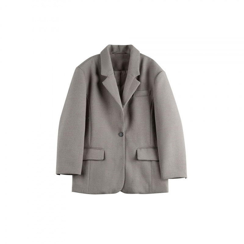 Women's Oversize Blazer in Boxy Cut with Lapel Collar and Flap Pockets Shop Velvia