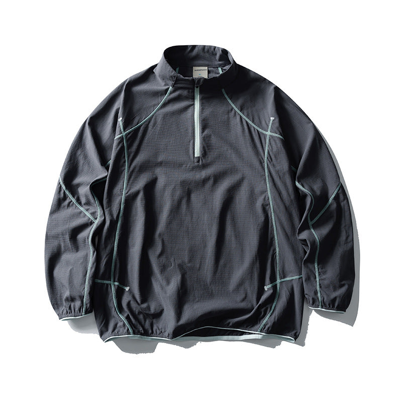 Unisex Lightweight Tech Half-Zip Pullover with Raglan Sleeves Shop Velvia