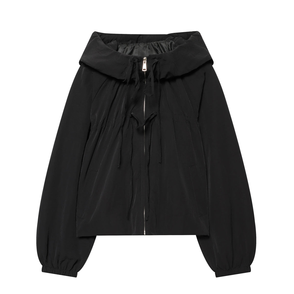 Women's lightweight cropped hoodie jacket with drawstring and zipper Shop Velvia
