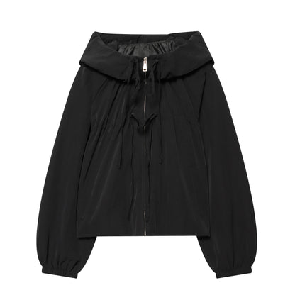 Women's lightweight cropped hoodie jacket with drawstring and zipper Shop Velvia