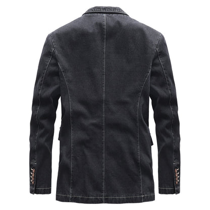 Men's Light Denim Blazer with Patches Shop Velvia