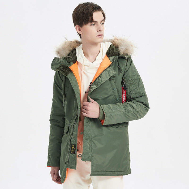 Men's Heavy Thermal Parka in Expedition Style with Faux Fur Hood and Multi-Pockets Shop Velvia