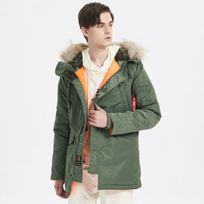 Men's Heavy Thermal Parka in Expedition Style with Faux Fur Hood and Multi-Pockets Shop Velvia