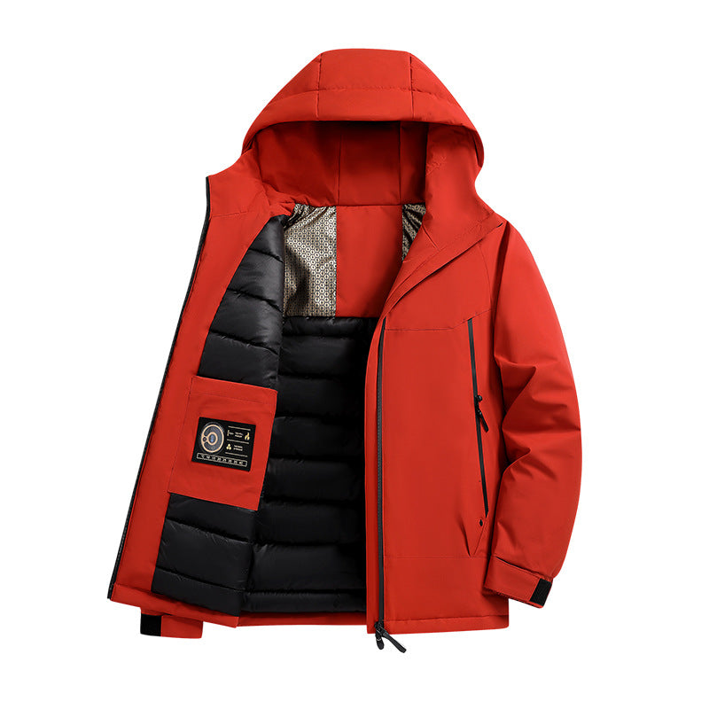 Men's Insulated Softshell Parka with Technical Hood, Windproof Outer Shell and Inner Pockets Shop Velvia