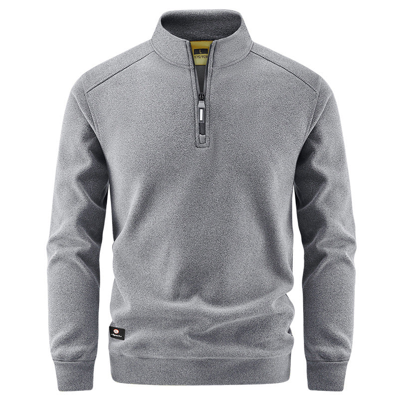 Men's Breathable Microfleece Half-Zip Sweater with Stand Collar and Raglan Sleeves Shop Velvia