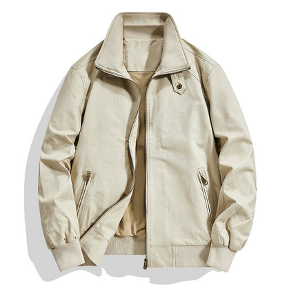 Men's cotton canvas blouson with ribbed cuffs and stand-up collar Shop Velvia