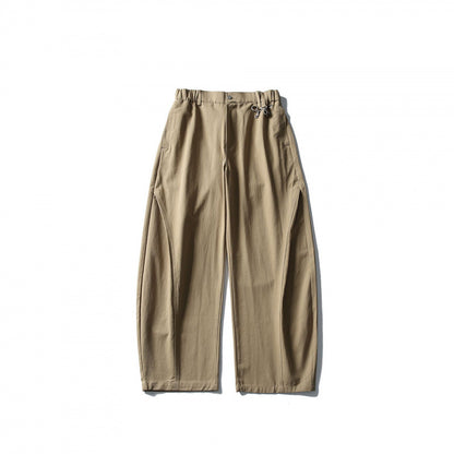 Men's Wide Utility Pants with Elastic Waistband and Distinctive Seam Panels Shop Velvia