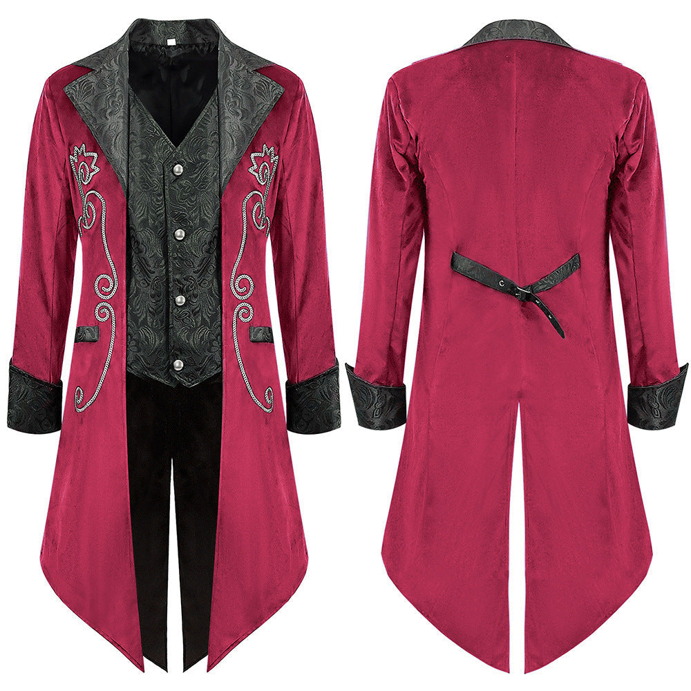 Men's tailcoat with swallowtail, embroidered lapel and ornamental cuff trim Shop Velvia