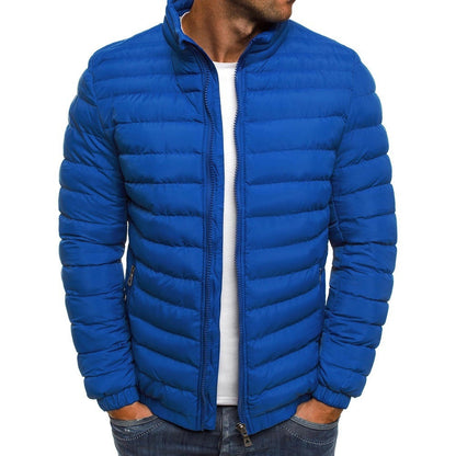 Men's lightweight quilted jacket with high collar and practical pockets Shop Velvia