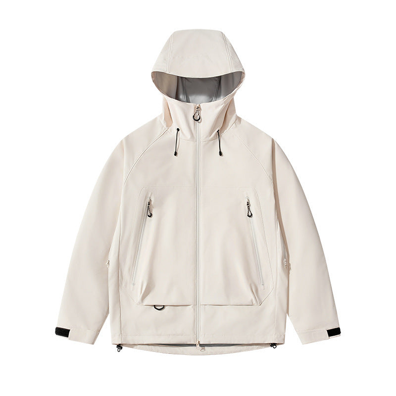 Men's technical insulating softshell jacket with hood and fleece inner collar Shop Velvia