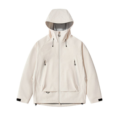Men's technical insulating softshell jacket with hood and fleece inner collar Shop Velvia