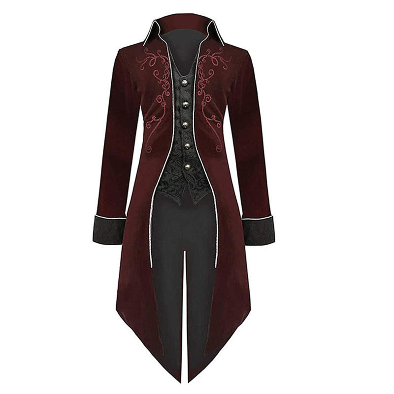 Women’s Victorian tailcoat with tailored cut, decorative embroidery and asymmetric train Shop Velvia