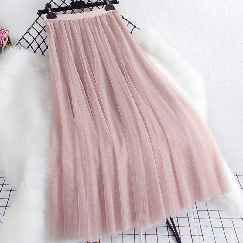 Women's Tulle Skirt Layered Floor-Length A-Line Elastic Waistband