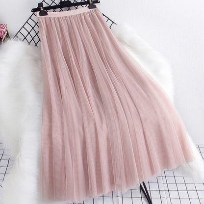 Women's Tulle Skirt Layered Floor-Length A-Line Elastic Waistband