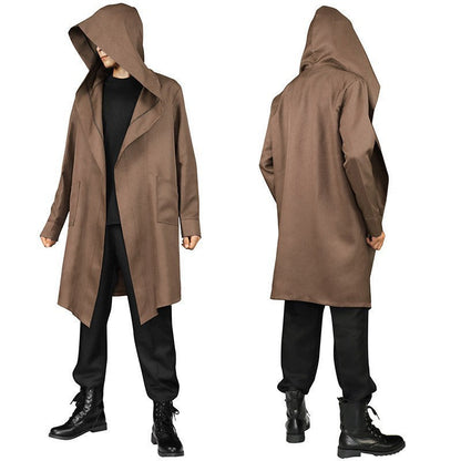 Unisex multi-layered hooded cloak with wide drape and satin ribbon closure Shop Velvia