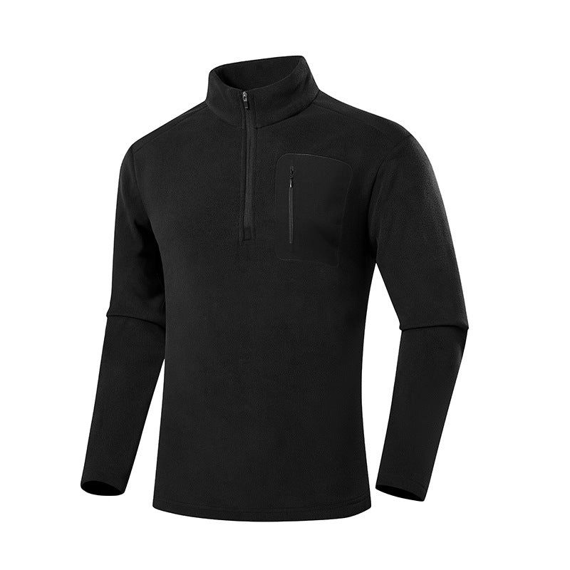 Men's fleece pullover with quarter zip and concealed chest pocket Shop Velvia