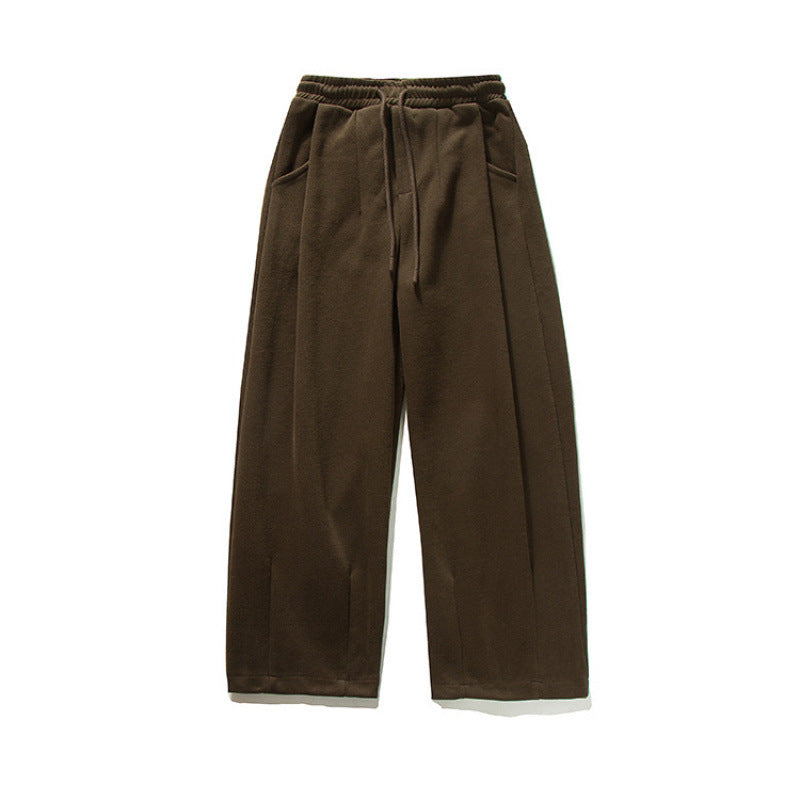 Unisex Wide Jogging Pants with Pleats, Elastic Drawstring and Side Pockets Shop Velvia