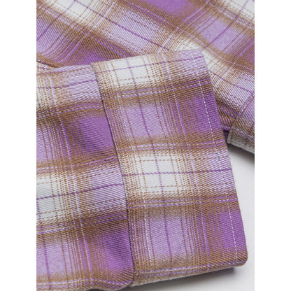 Women Oversized Check Shirt with Longline Cut, Chest Pocket and Rounded Hem Shop Velvia