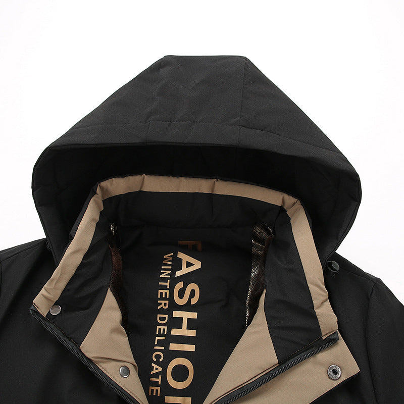 Men's Thermally Insulated Quilted Jacket with Faux Fur Lining and Hood Shop Velvia