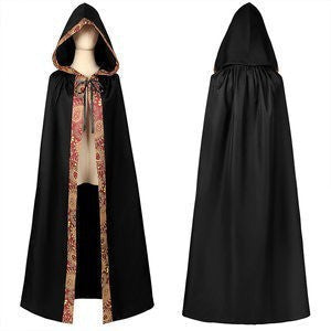 Unisex multi-layered hooded cloak with wide drape and satin ribbon closure Shop Velvia