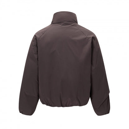 Unisex Short cut lightweight windbreaker in boxy cut with high stand-up collar and elastic hem Shop Velvia