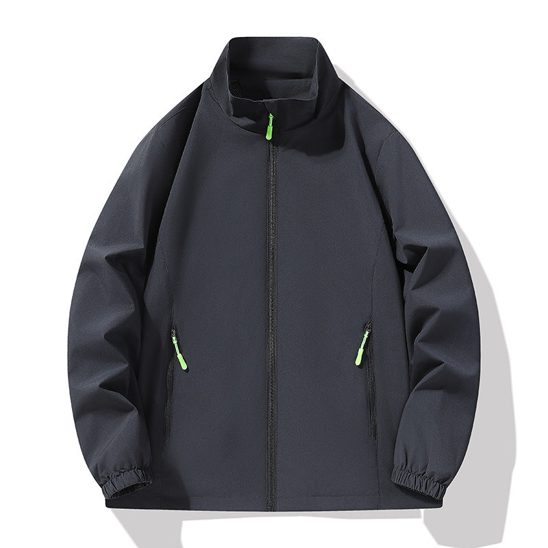 Men's Minimalist Softshell Outdoor Jacket with Stand-Up Collar, Wind and Water Resistant Membrane and Fluorescent Zipper Pulls Shop Velvia